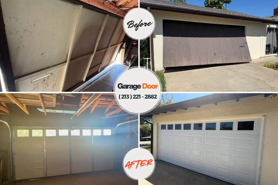 Before and after: garage door repair East Chicago, IN
